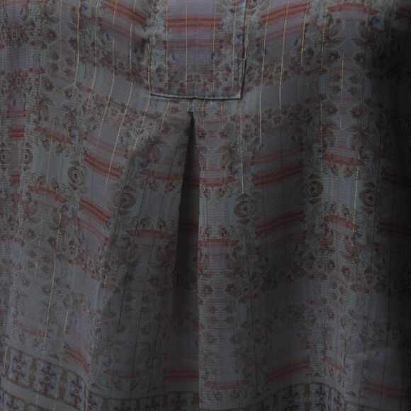 Tabitha Webb L Gold Accent Floral Print V-Neck NEW - Picture 4 of 6